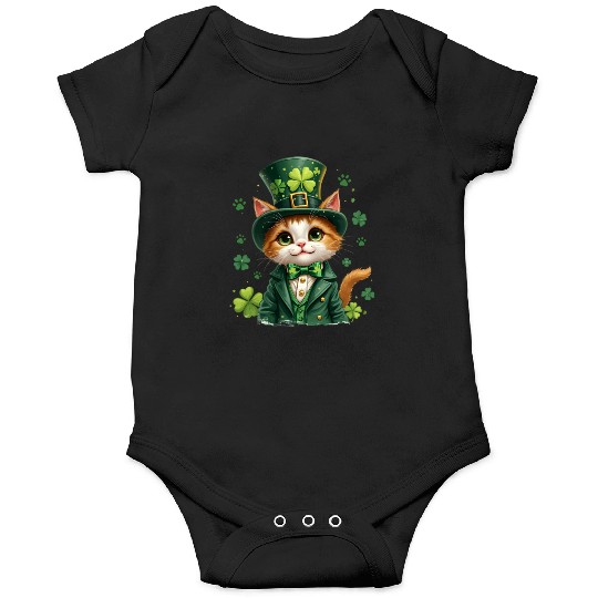 Shamrock Irish Cat St Patricks Day Onesies