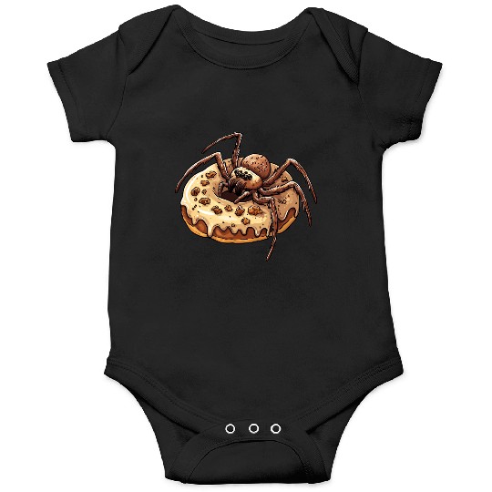 Donut Spider Funny Creative Motif Onesies