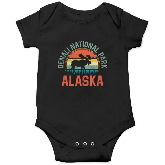 Denali National Park Alaska Moose Hiking Nature Onesies