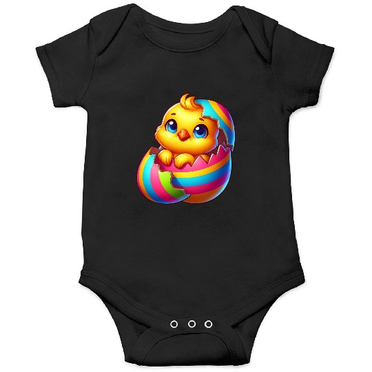 Cute Chick Cartoon Colorful Easter Egg Hatching Onesies