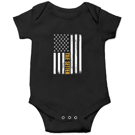 Tile Setter American Flag Patriotic Work Onesies