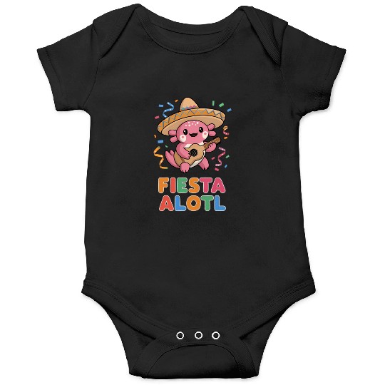 Axolotl With Sombrero And Guitar Onesies