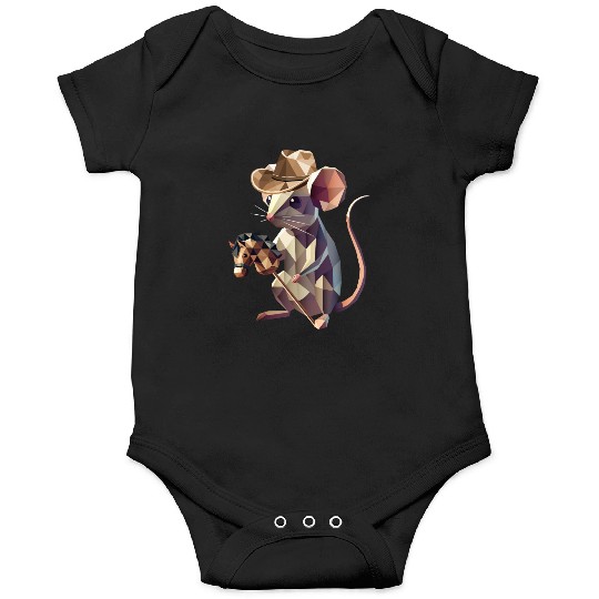 Cowboy Mouse with Hobby Horse Onesies