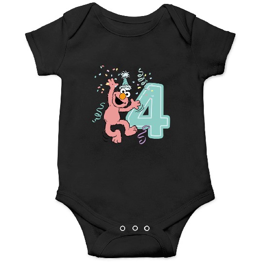 Sesame Street Birthday Design With Elmo 4 Years Onesies