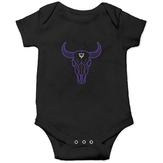 Earth Symbol Bull Skull | Mystic Minimal Art Onesies