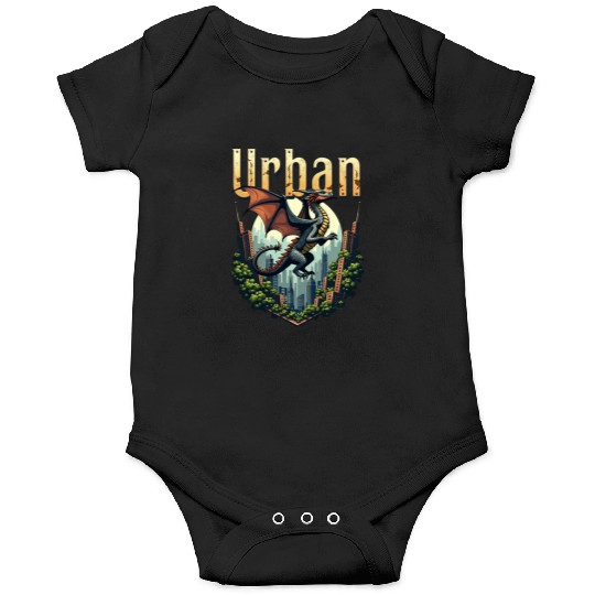 Urban Mythical City Dragon Art Onesies