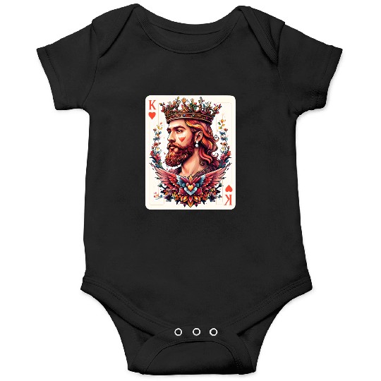 King of Hearts Card Illustration Onesies