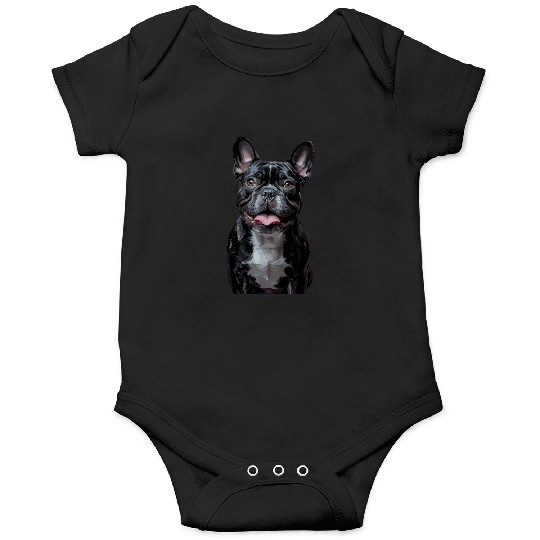 Charming French Bulldog Portrait Capturing Joyful Onesies