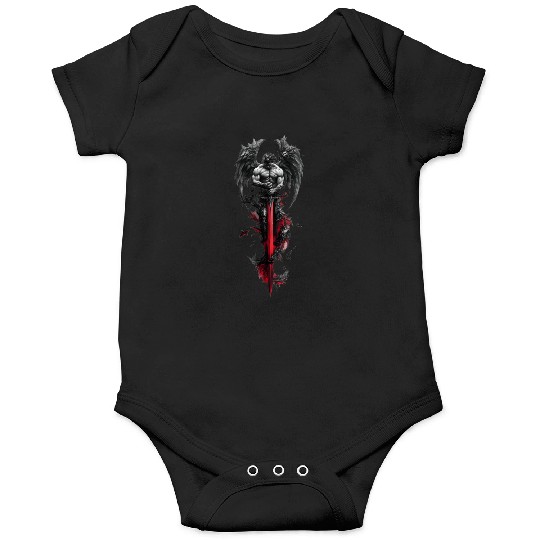 Dark Fallen Angel with Crimson Sword Onesies