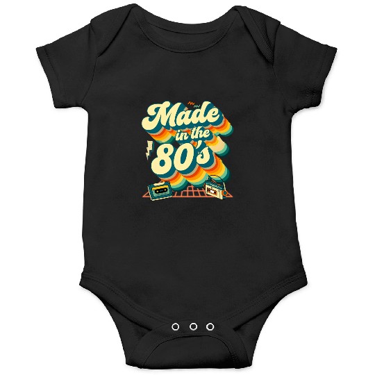 made in the 80s retro groovy Onesies