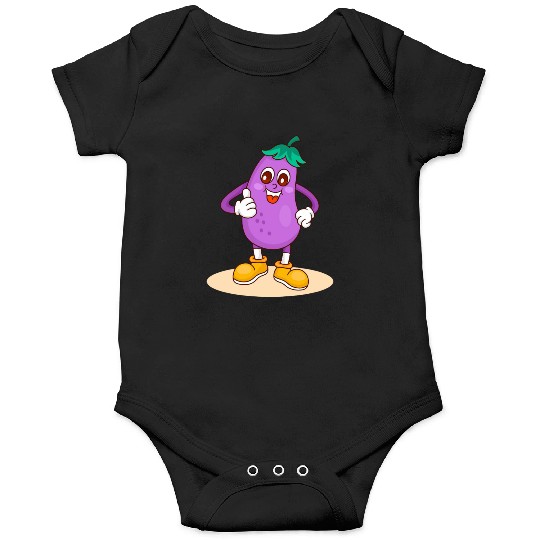 Animated Eggplant Character Design Onesies