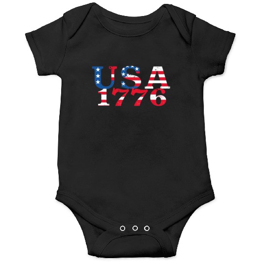 USA Established 1776 Stars Red White Blue Onesies