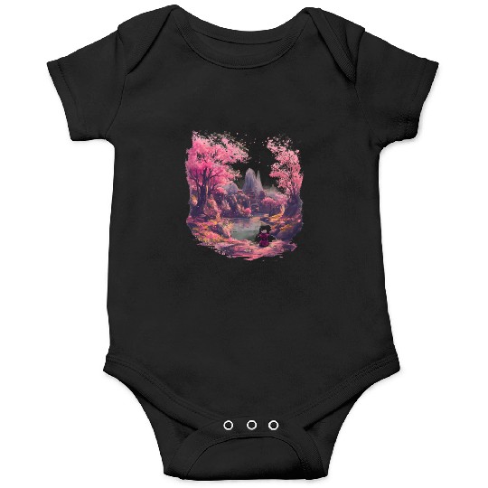 Meditative Cherry Blossoms Idyll Zen Nature Asian Onesies