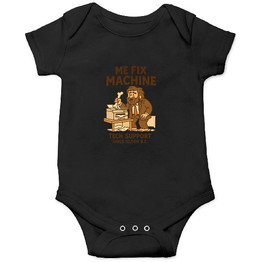 Office Tech Support Caveman Joke Daily Work Humor Onesies