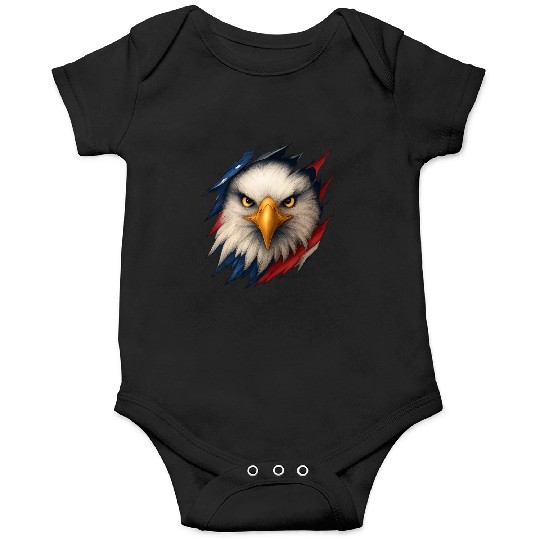 Fierce American Eagle Ripped Design Onesies