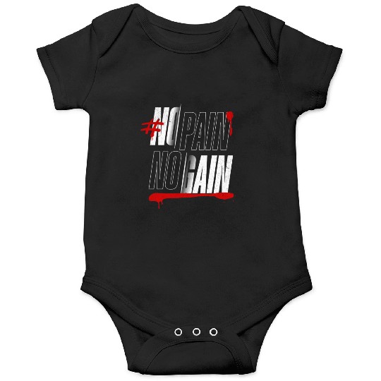No Pain No Gain – Bold Gym Motivation Design Onesies