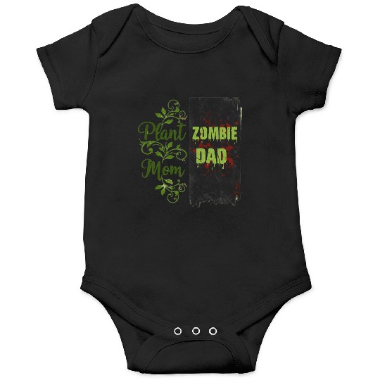 Plant Mom Zombie Dad Couple Design Onesies