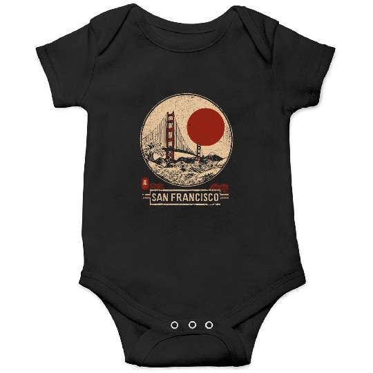 San Francisco - Woodblock Print Onesies