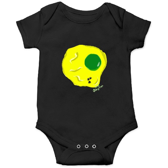 Yellow and green fried egg and flies Onesies