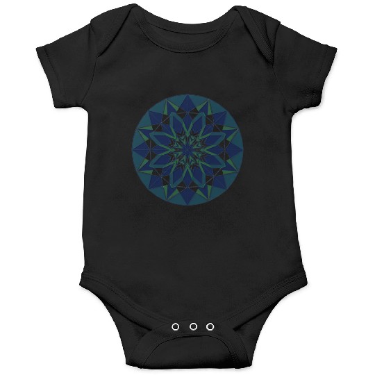 Geometric Mandala in Cool Tones Onesies