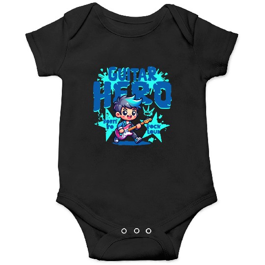 Guitar Hero Kid – Cute Rock Star Cartoon Onesies | Bor