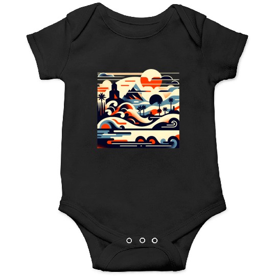 Tropical Waves & Mountains Art Onesies