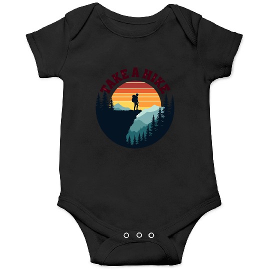 Take A Hike - Vintage Sunset Mountain Silhouette Onesies