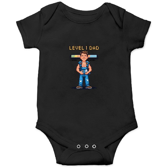 Funny Retro Gamer Dad Pixel Art Father's Day Gift Onesies