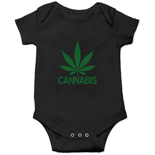 Cannabis Hemp Leaf Statement Green Look Onesies