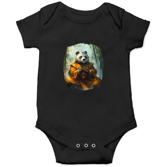 Meditating Panda In The Zen Bamboo Forest Onesies