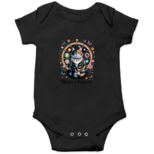 Wheel of Fortune Tarot Cat Art Onesies