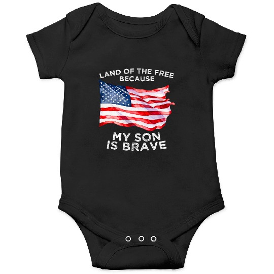 Land of the free because my son is brave USA Onesies