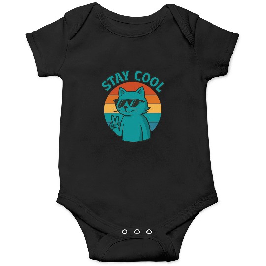 Stay Cool Cat – Retro Vibes Onesies