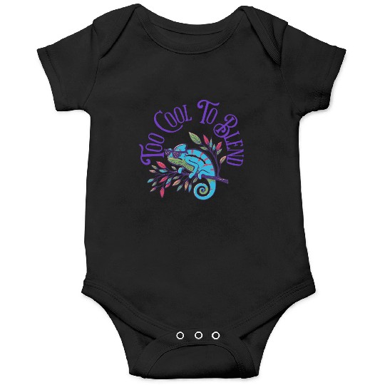 Too Cool to Blend – Chameleon Attitude Onesies