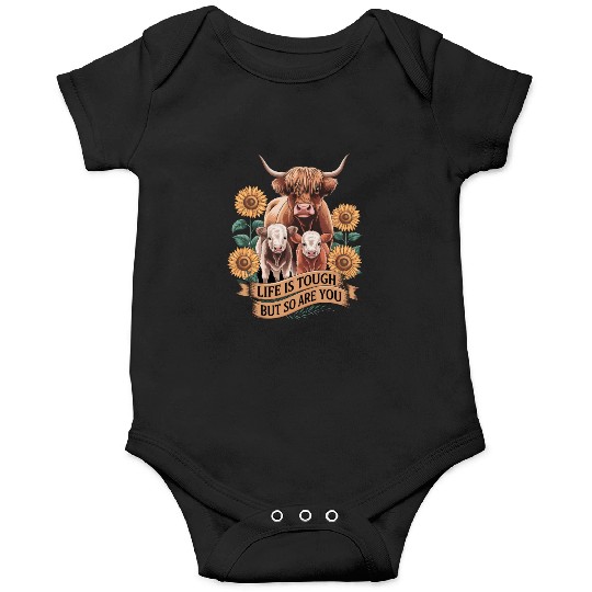 Highland Cow LIFE IS TOUGH Onesies
