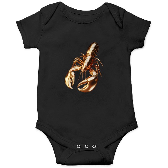 Golden Lobster – Elegant 3D Sea Animal Art Onesies