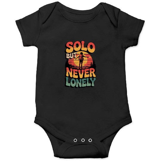 Solo But Never Lonely Hiking Nature Adventure Desi Onesies