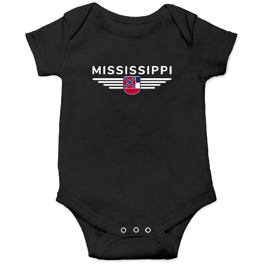 Mississippi State Flag Emblem Design Onesies