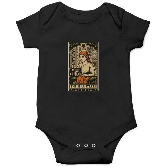 The Seamstress — Vintage Sewing Tarot Card Design Onesies