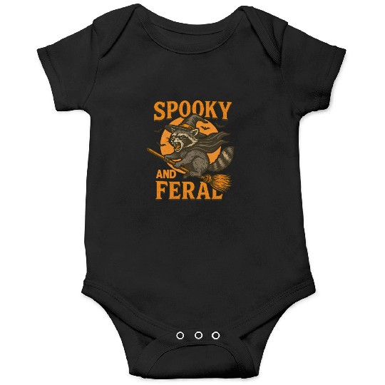Spooky and Feral Raccoon Halloween Onesies