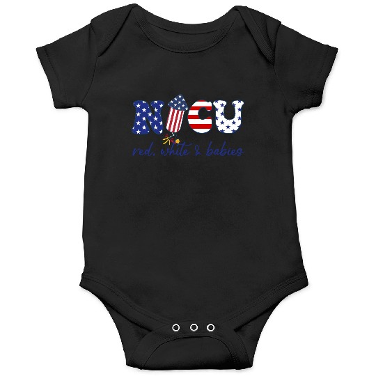 NICU Patriotic Red White Babies Onesies
