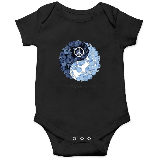 Balance & Berries – Yin Yang Blueberry Peace Desig Onesies