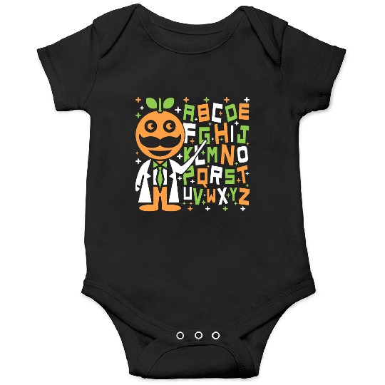 Orange Dad Alphabet Teacher Onesies