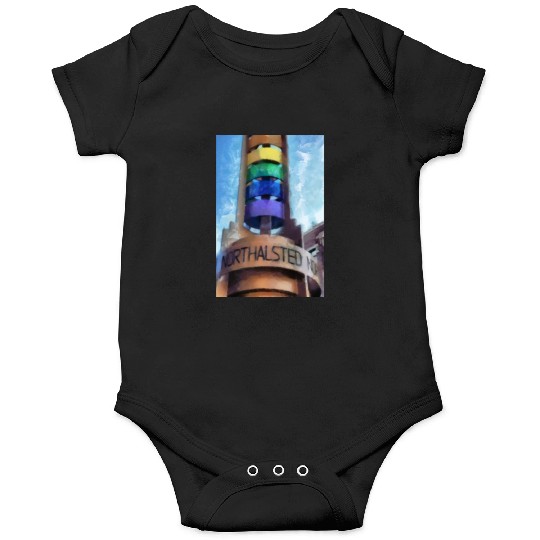 Legacy LGBTQ Rainbow Pylon Chicago Landmark Art Onesies
