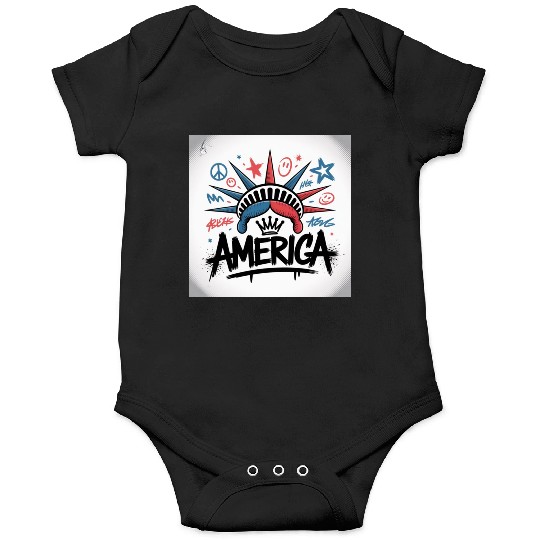 Statue of Liberty USA Graffiti Zero Limit Brand Onesies