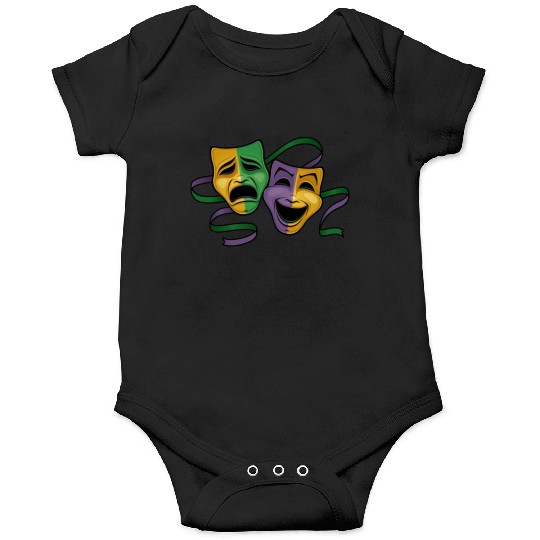 Festive Mardi Gras Party Happy & Sad Theater Masks Onesies