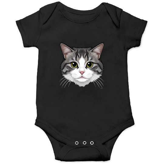 Realistic Cat Face – Feline Charm in Every Detail Onesies