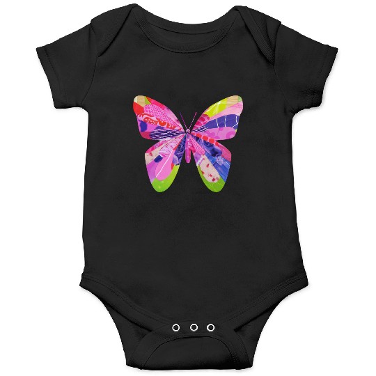 Butterfly design unique collage bug art garden Onesies