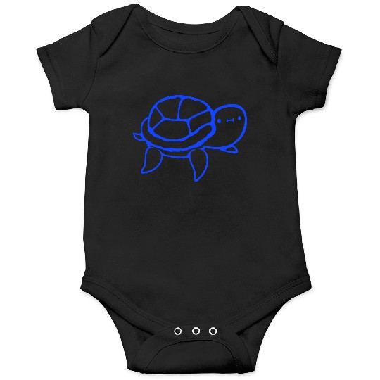 Water turtle child cute swims happy drawing Comic Onesies