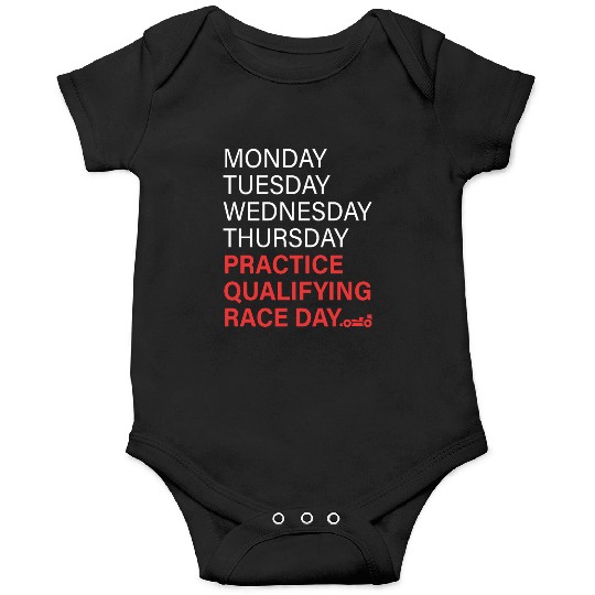 monday tuesday wednesday thursday practice qual Onesies